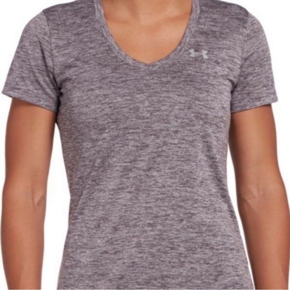 Under Armour Heathered Purple Twisted Tech V-Neck Tee